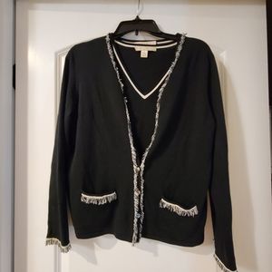 2 piece cardigan set by Belford cream and black size Large